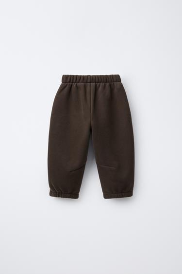 BAGGY TROUSERS WITH FLEECE LINING AND LOGO - Brown by Zara - Image 1