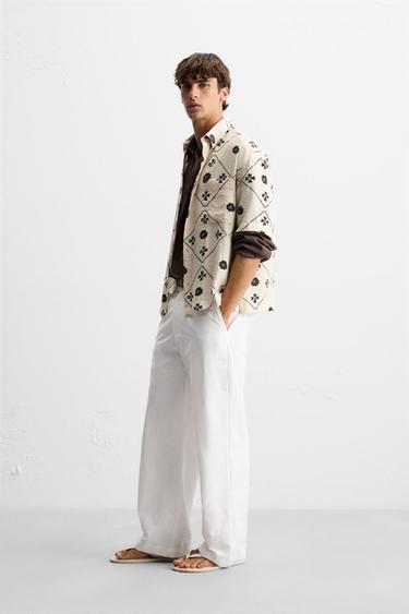 CONTRAST PRINT SHIRT - Mid-ecru by Zara - Image 3