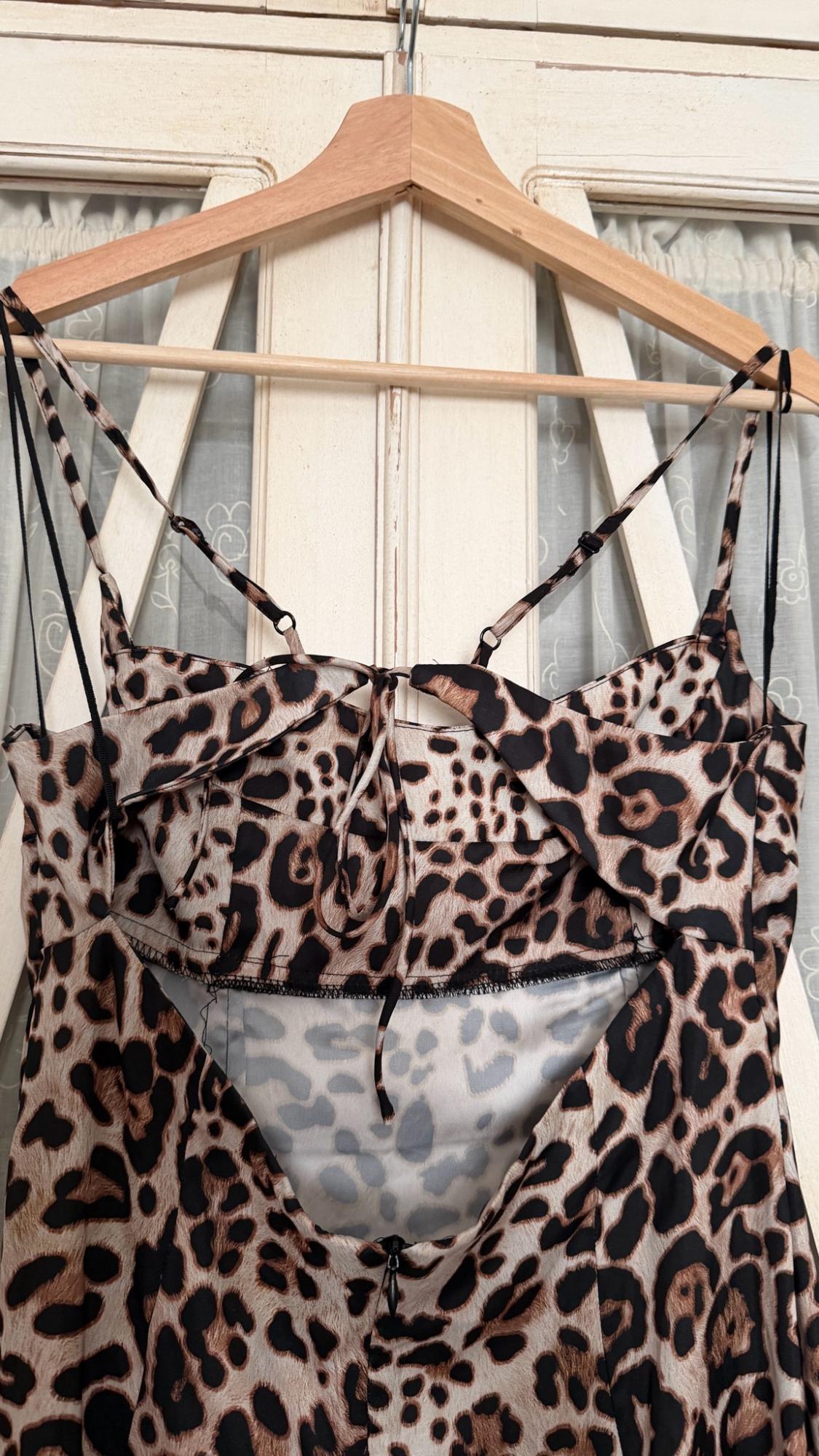 ANIMAL PRINT MIDI DRESS - Image 3
