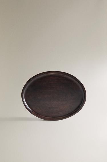 Zara WOODEN TRAY - Dark brown - Image 0