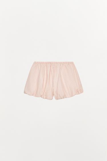 SHORT JUPE-CULOTTE RAYÉ - Rose / Blanc de Zara - Image 3