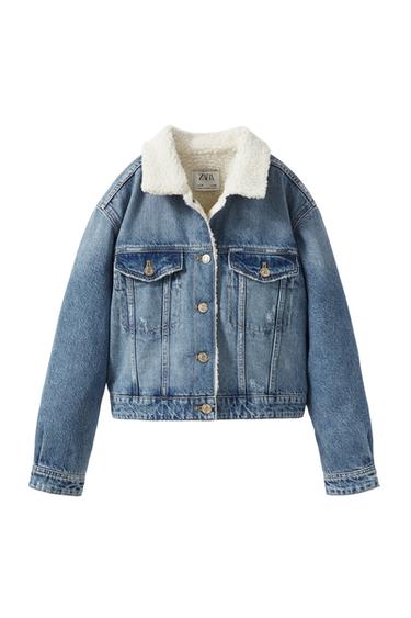 FLEECE TRIM DENIM JACKET