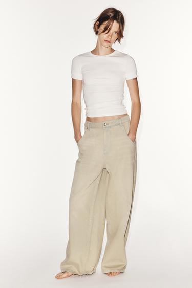 JEANS TRF BAGGY TIRO MEDIO - Azul lavado de Zara