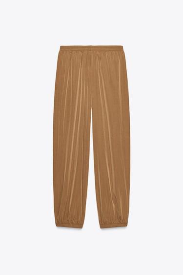NYLON BALLOON TROUSERS WITH ELASTICATED CUFFS - Mustard by Zara - Image 6