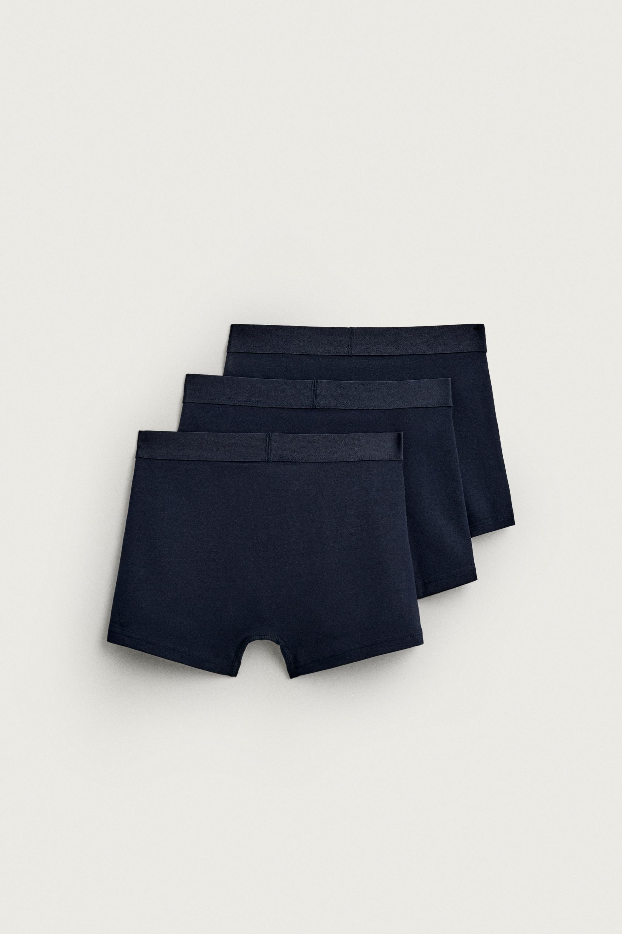 3-PACK BASIC BOXERS — Navy blue (alternate view)