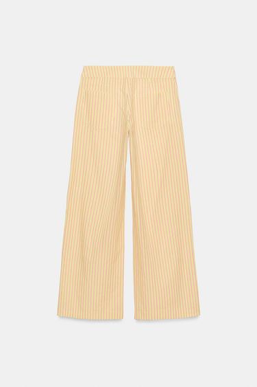 STRIPED STRAIGHT-LEG TROUSERS - Yellow by Zara - Image 3