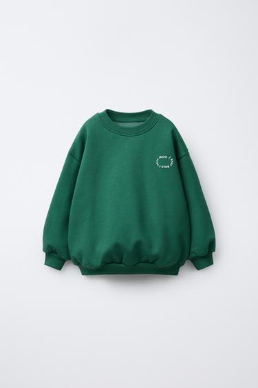 BASIC LOGO SWEATSHIRT - Green by Zara