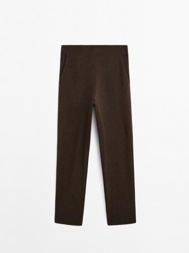 Pantalón balloon 100% cashmere - Marrón oscuro de Zara