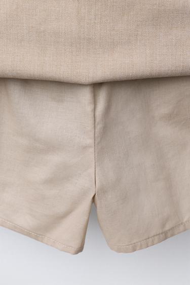 JUPE-SHORT IMPRIMÉE FLOQUÉE - Beige clair de Zara - Image 3