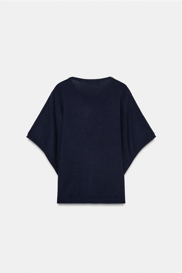 TOP EN MAILLE À MANCHES AMPLES - Bleu marine de Zara - Image 4
