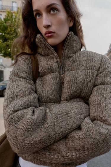 ANORAK BOMBER MATELASSÉ À MAILLE CÔTELÉE AVEC ISOLATION THERMIQUE - Gris de Zara - Image 3