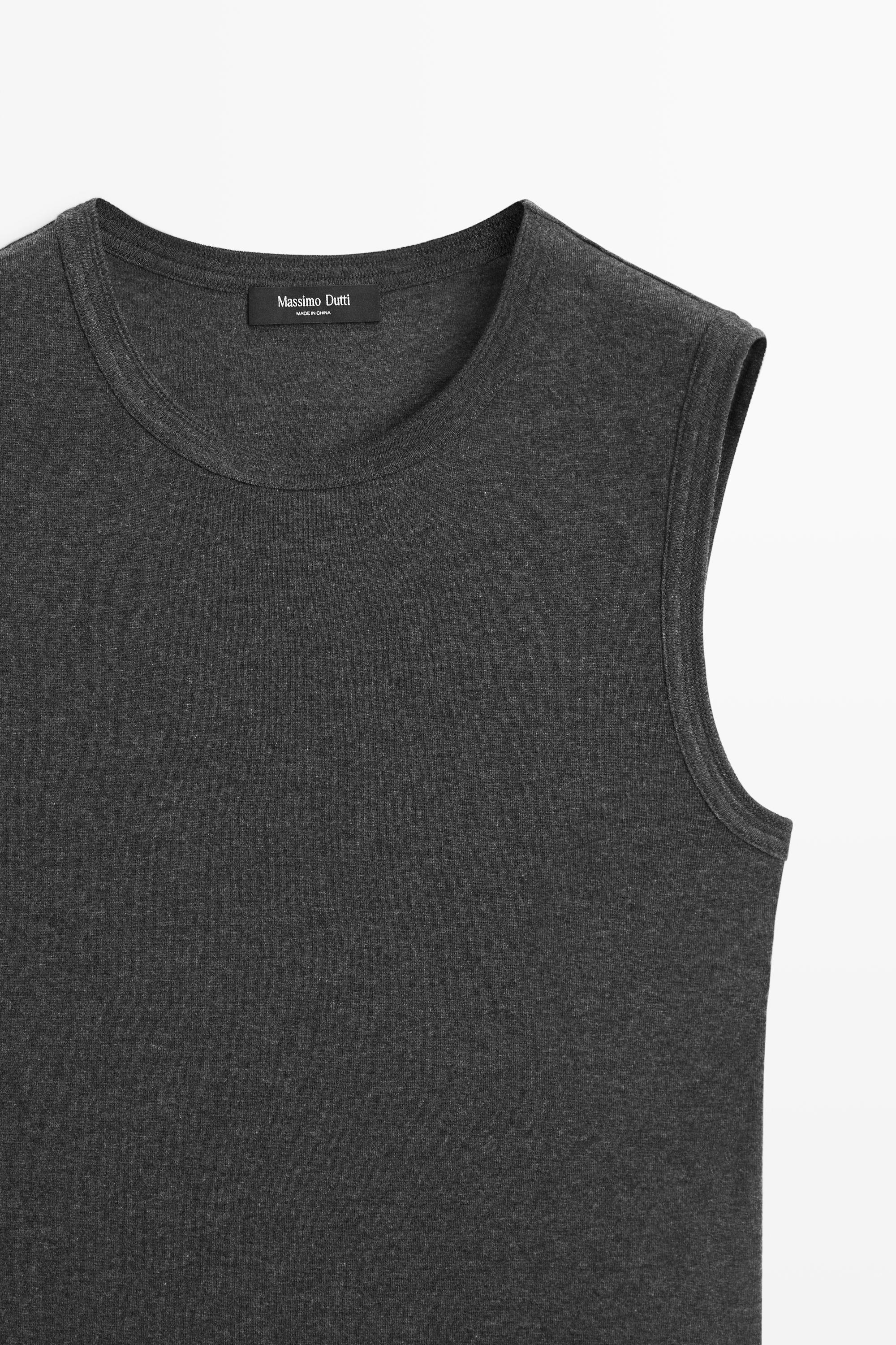 Wool blend double-layer T-shirt