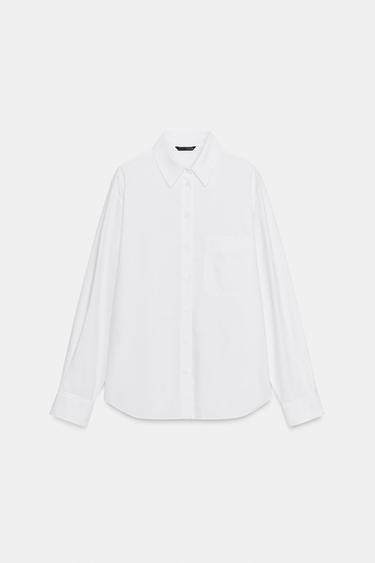 OXFORD SHIRT WITH POCKET - White by Zara