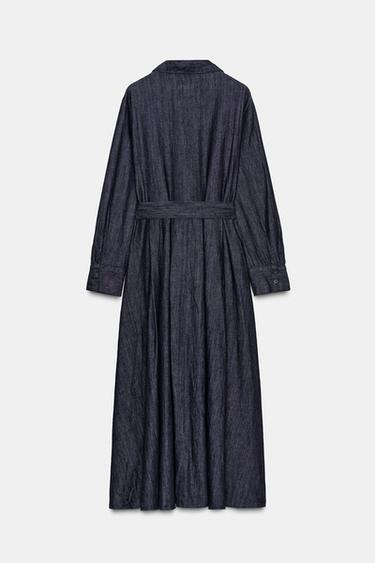ROBE EN JEAN CEINTURÉE ZW COLLECTION - Bleu de Zara - Image 5