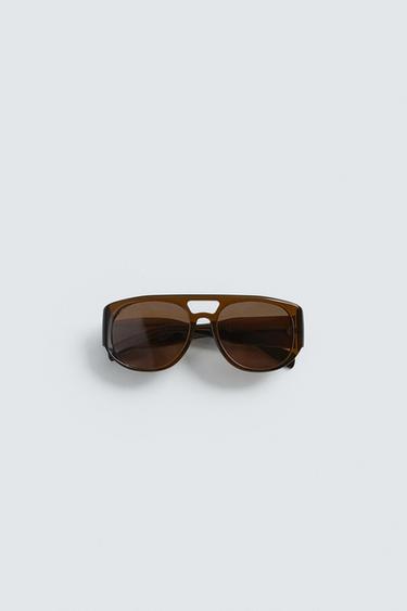 LUNETTES DE SOLEIL RECTANGULAIRES - Marron de Zara - Image 6