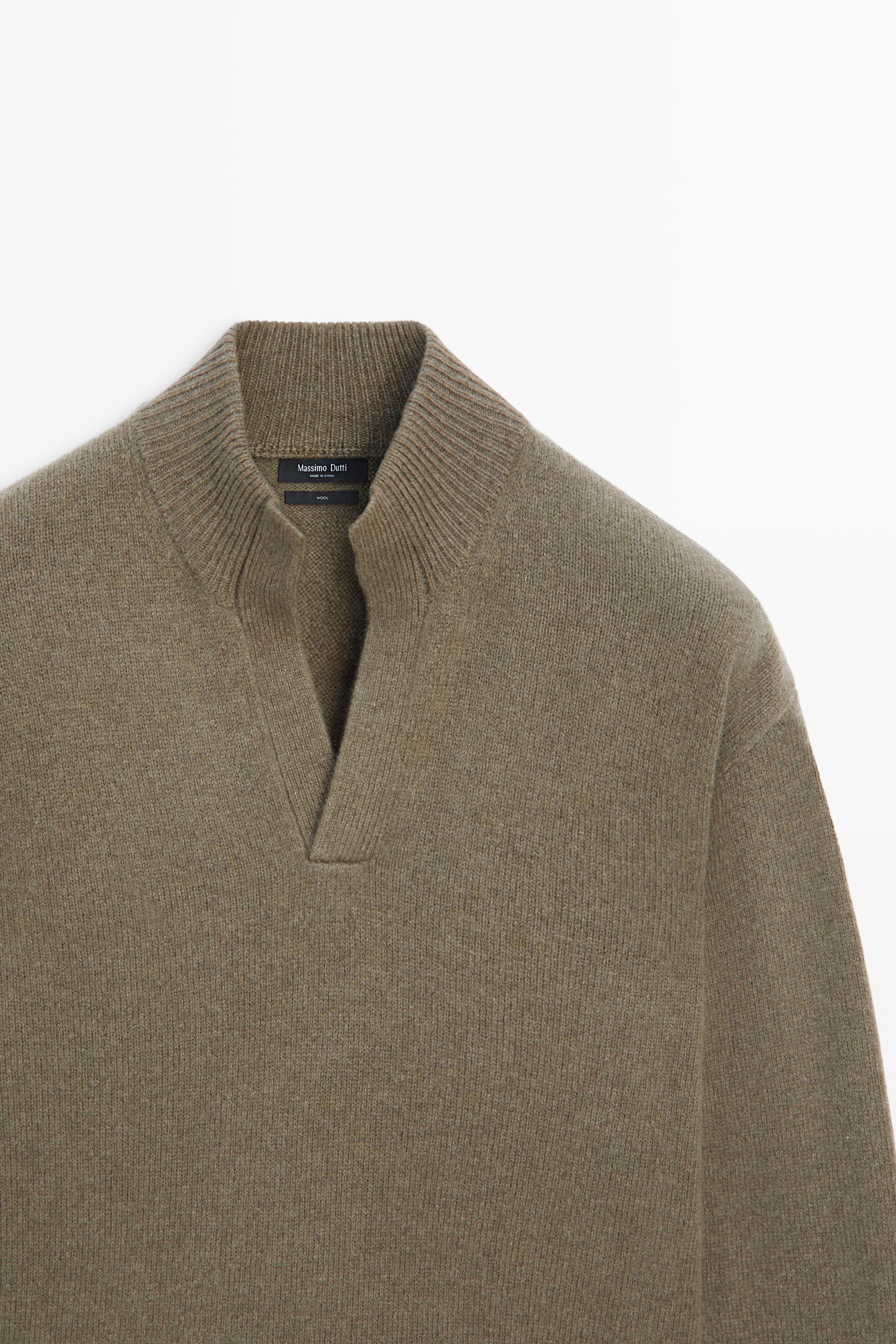 Pull en maille col cheminée 100 % laine