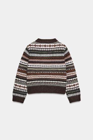 PULL EN MAILLE JACQUARD - Multicolore de Zara - Image 6