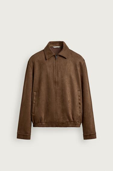 CAZADORA EFECTO ANTE - Coñac de Zara