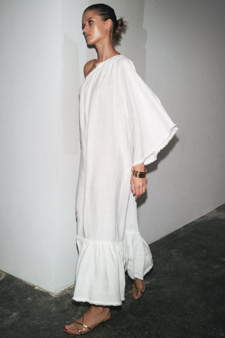 Zara White Linen Midi Dress Stylish White Linen Summer Dress Lookbook ZARA Fashion Haul Zara White Linen Midi Dress Stylish White Linen Summer Dress Lookbook ZARA Fashion Haul