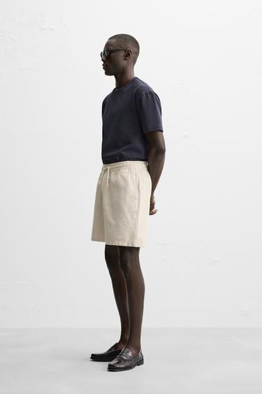 BERMUDA REGULAR FIT STRUCTURÉ - Beige clair de Zara - Image 3