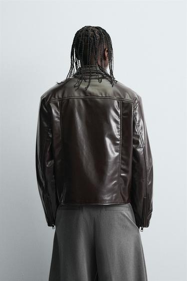 VINYL FINISH JACKET - Wine by Zara - Image 2