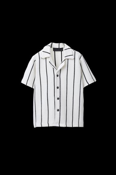 HÄKELOBERTEIL MIT STREIFEN - Cremefarben / Schwarz von Zara