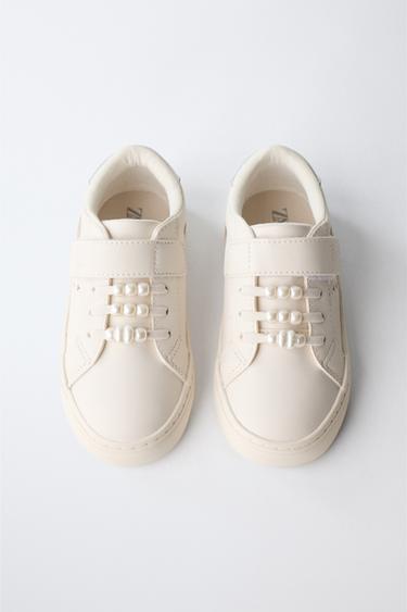 Zara PEARL SNEAKERS - White