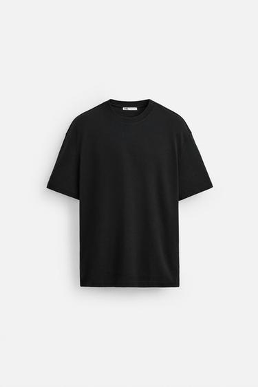 CAMISETA REGULAR FIT BÁSICA - Negro de Zara - Imagen 0