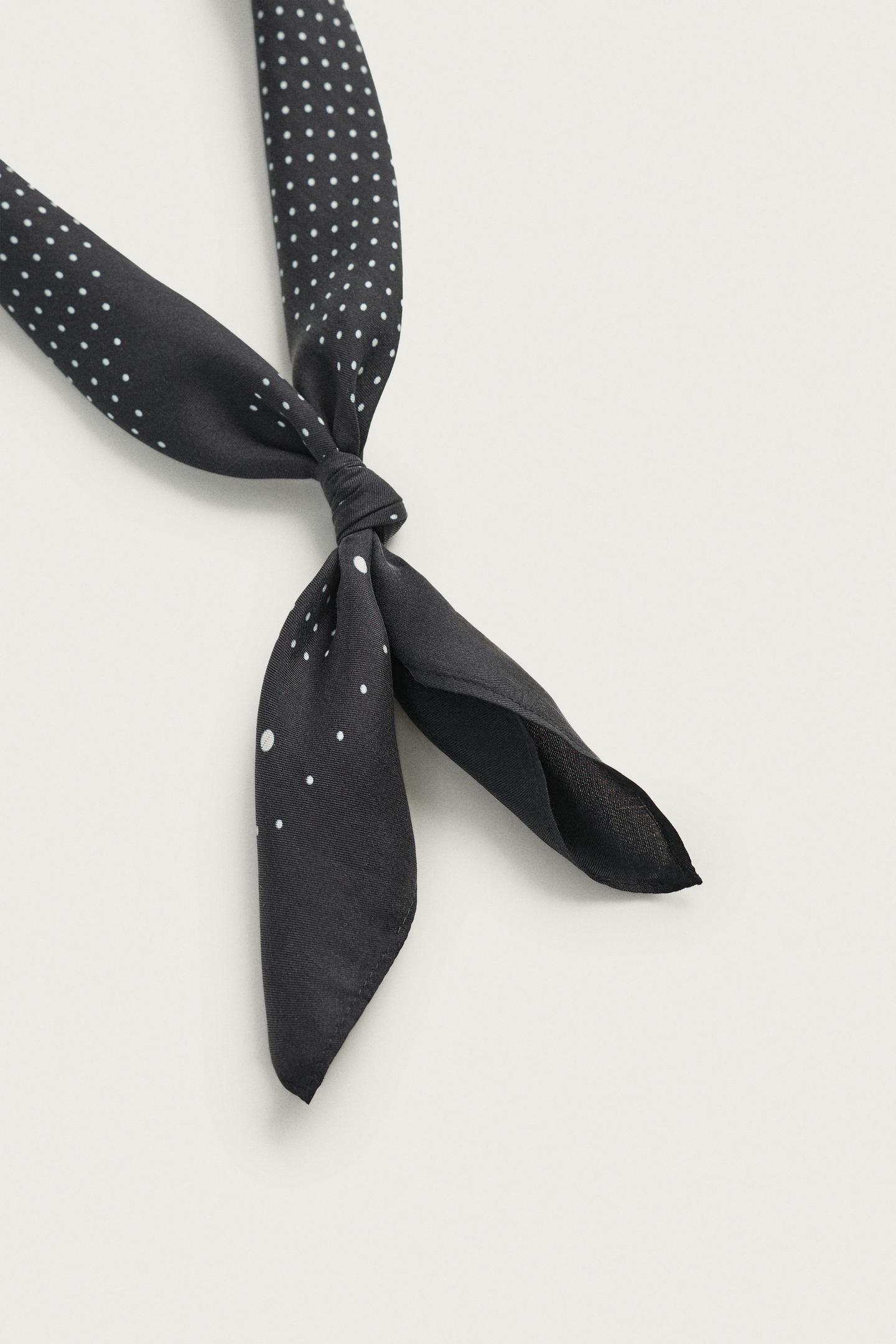 Мужские аксессуары Zara Geometric Print 100% Silk Bandana, цвет: Тёмно-синий — фото 3