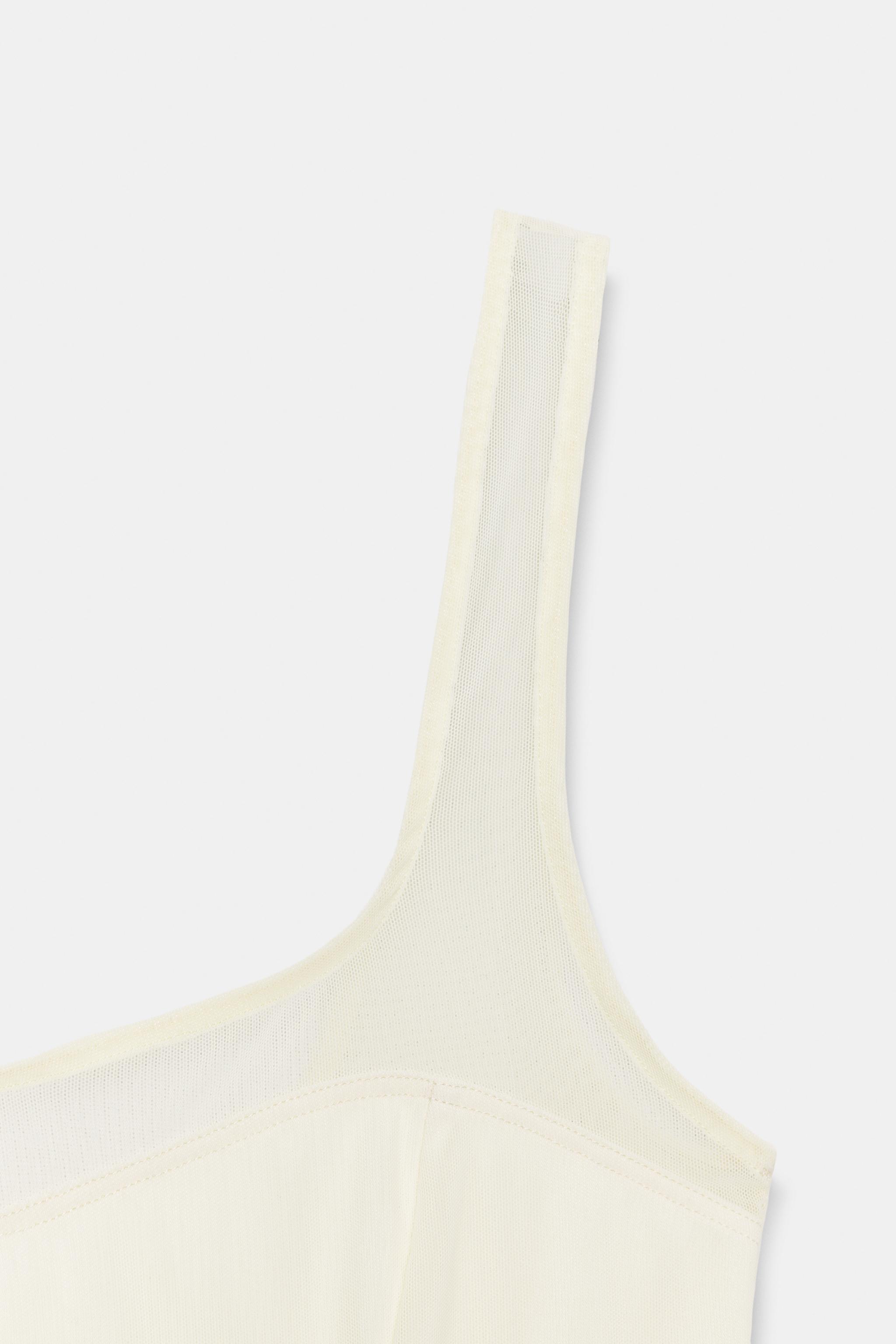 MIXED FABRIC CORSET-STYLE TOP