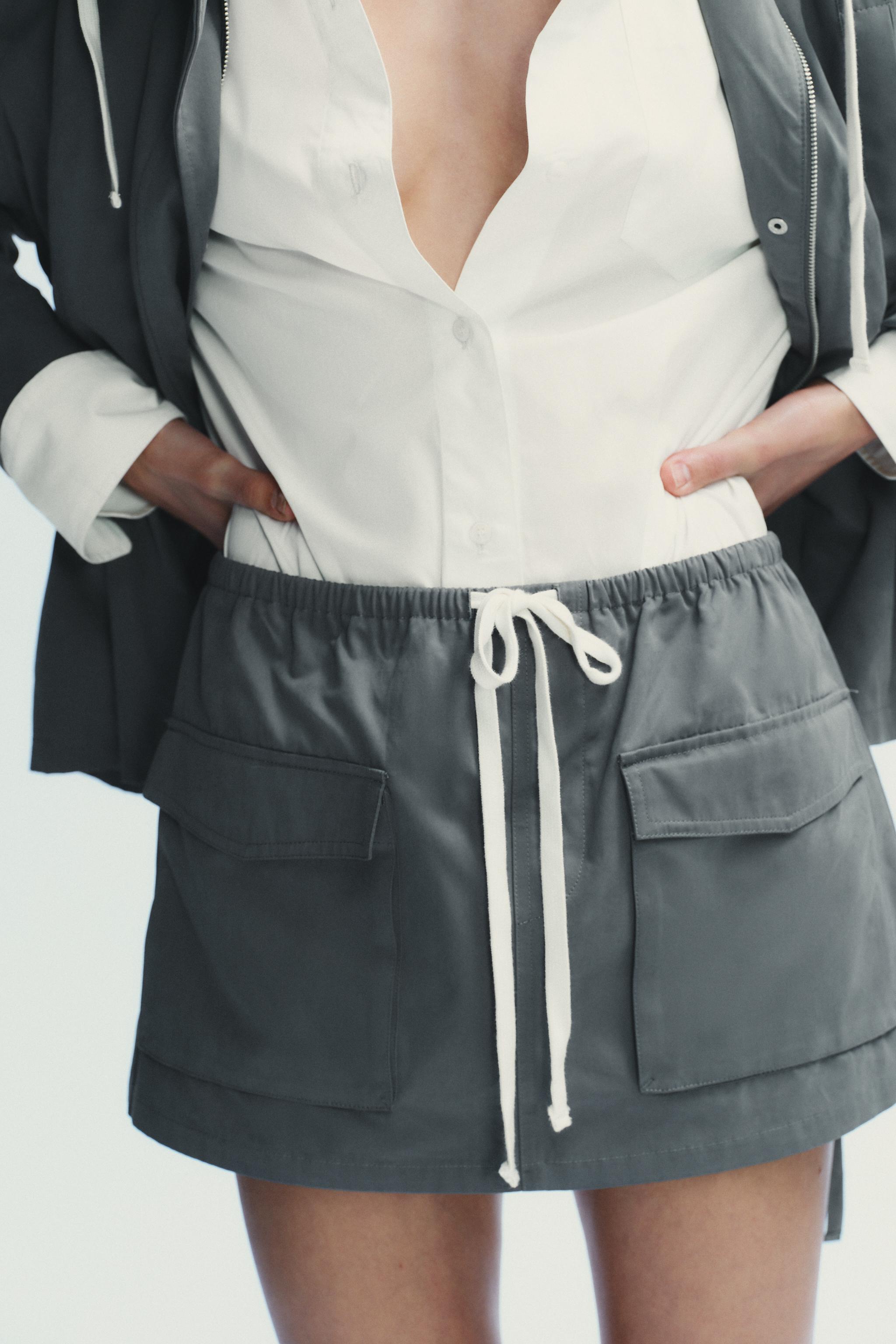 FALDA PANTALÓN CARGO Gris medio ZARA Mexico1