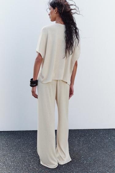 RUSTIC LAYERED T-SHIRT - Light beige by Zara - Image 5