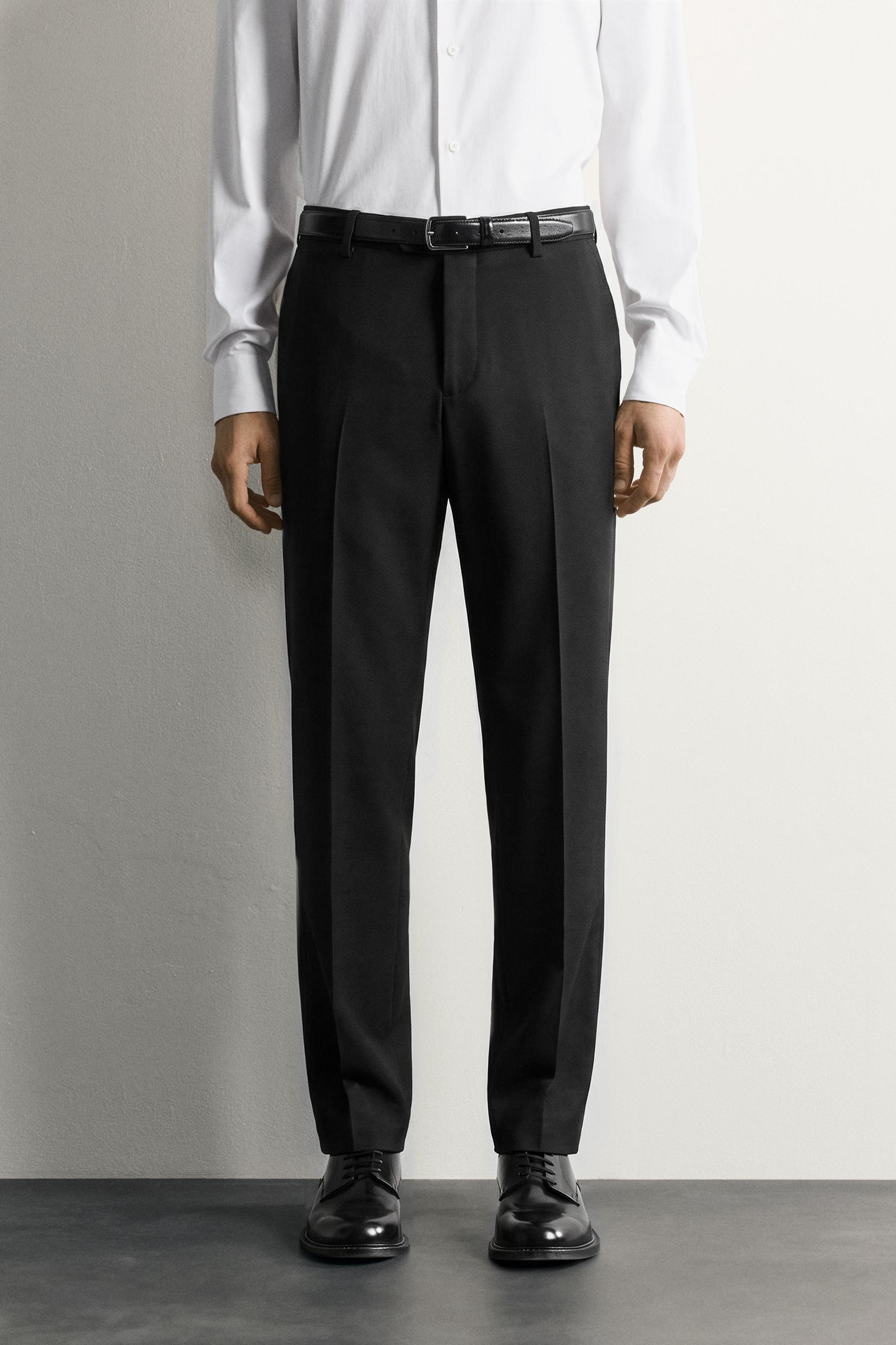 REGULAR FIT SUIT PANTS - Black | ZARA United States