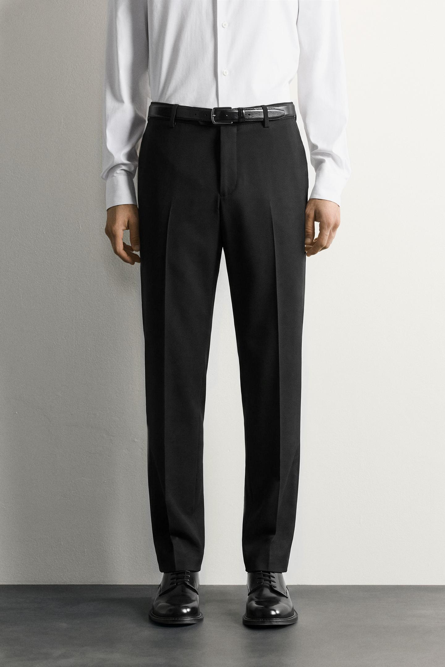 Мужские брюки Zara Regular Fit Suit, цвет: Чёрный — фото 2