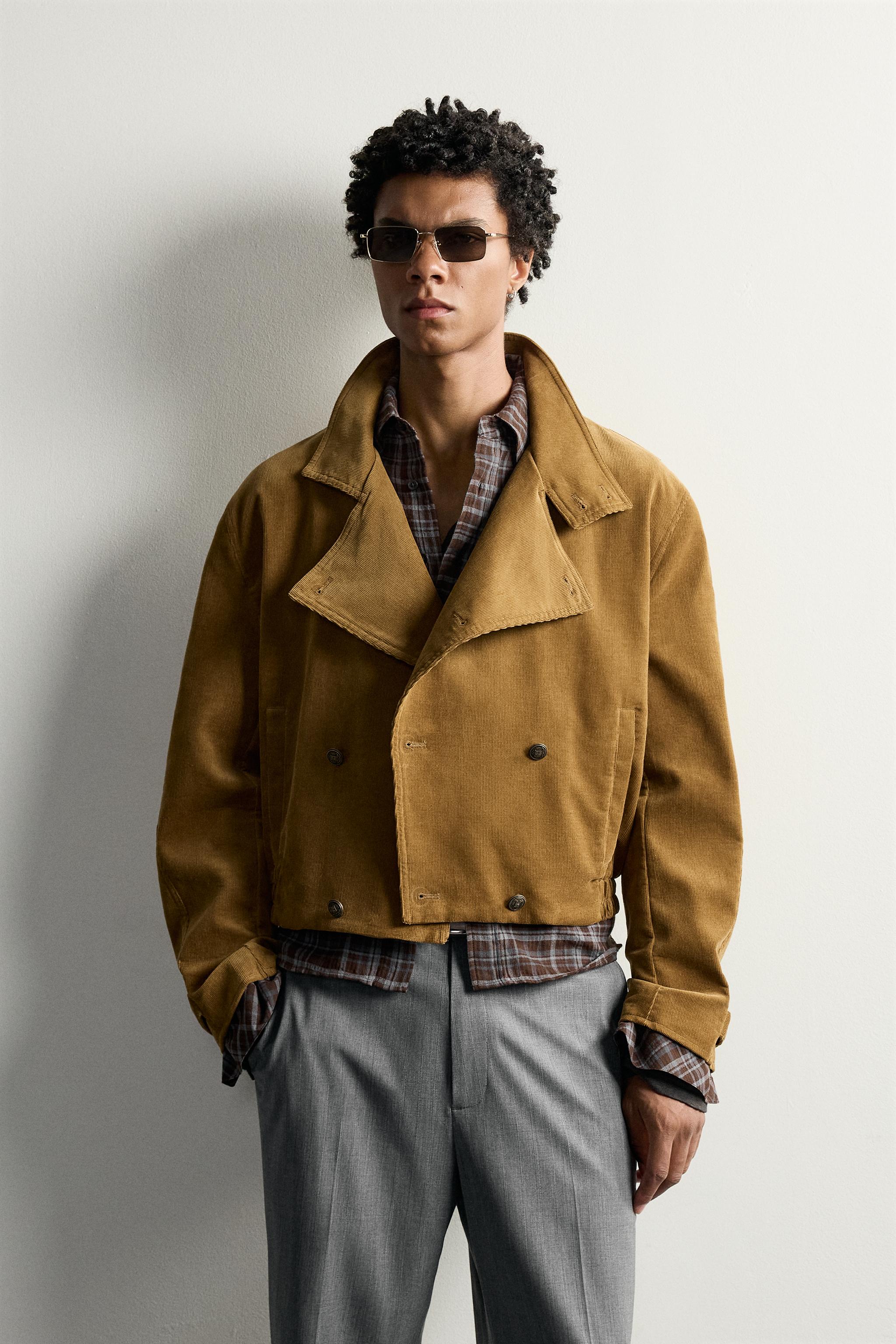 CROPPED CORDUROY DOUBLE-BREASTED JACKET
