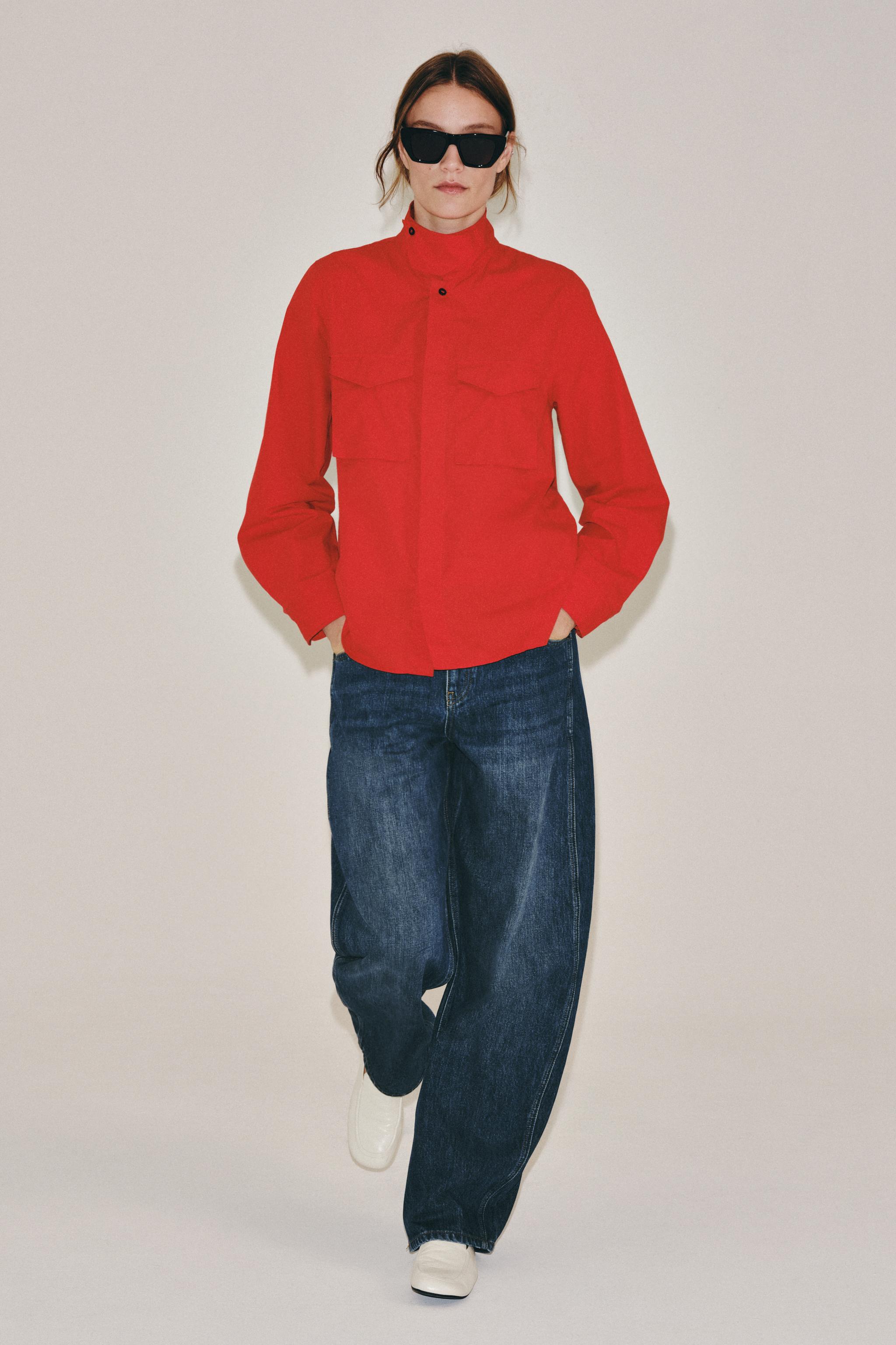 ZW COLLECTION POCKET SHIRT — Intense red