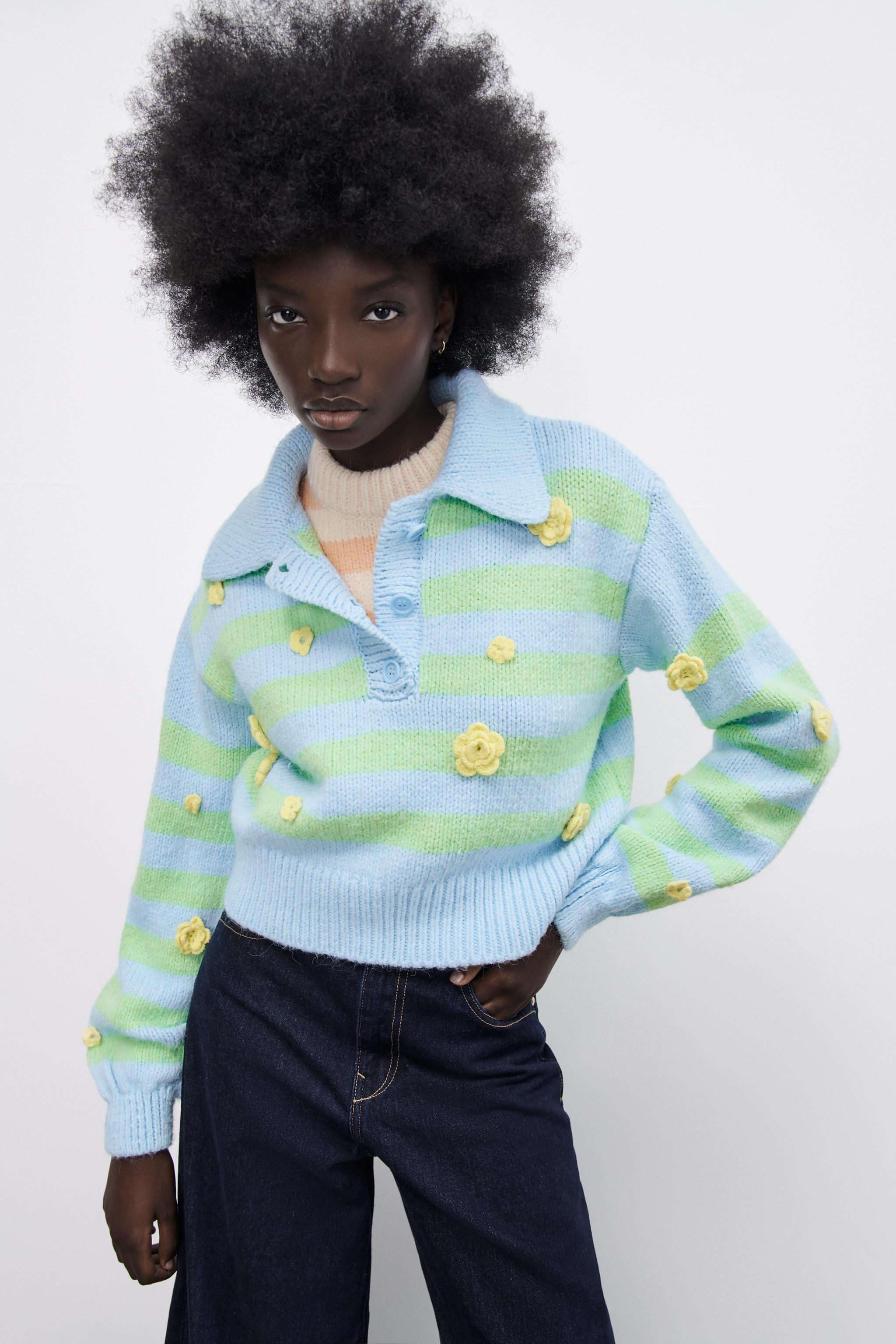 レースディテールニットカーディガン - 単一 | ZARA Japan / 日本