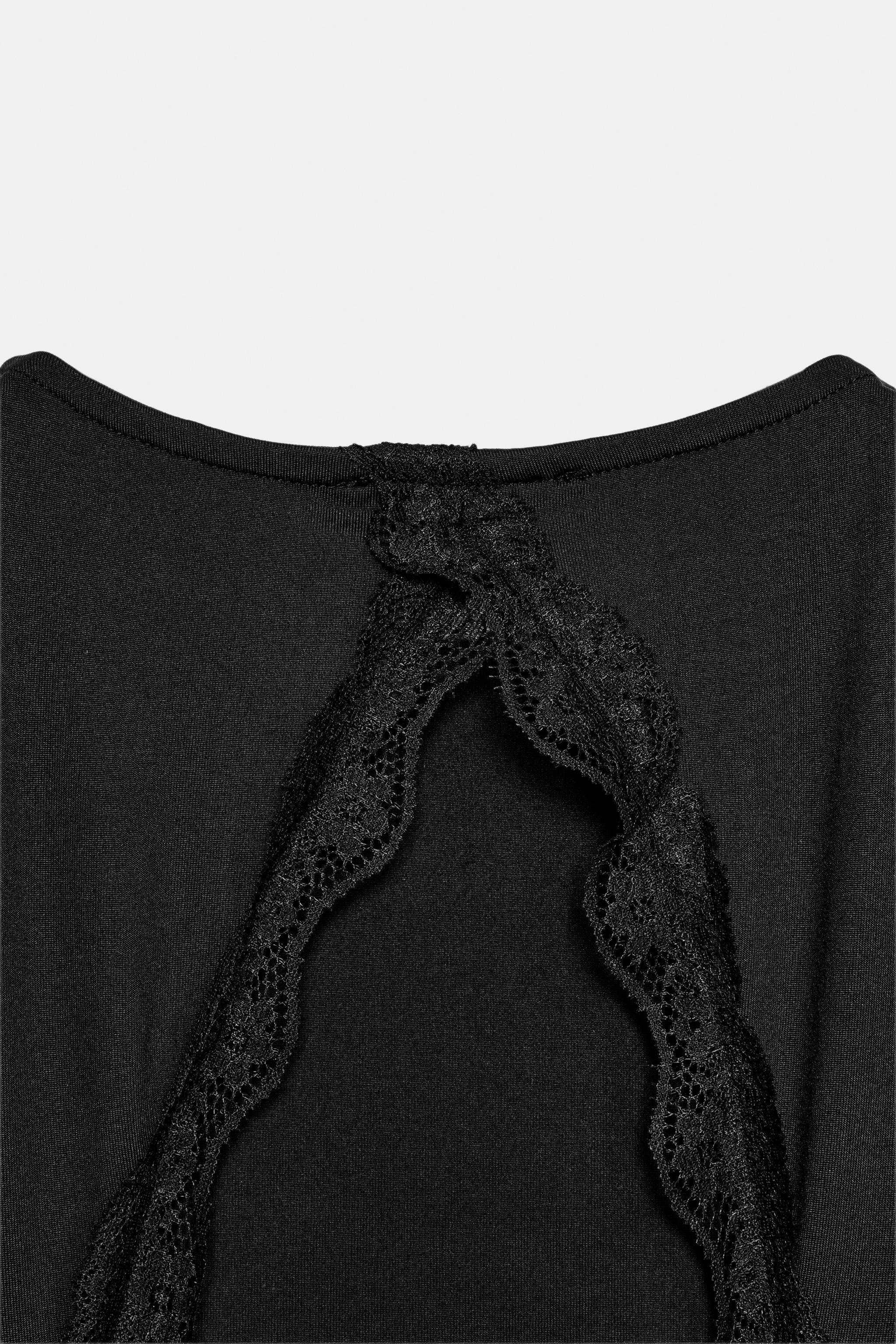Zara SIRT DEKOLTELİ DANTELLİ BODY görsel 7