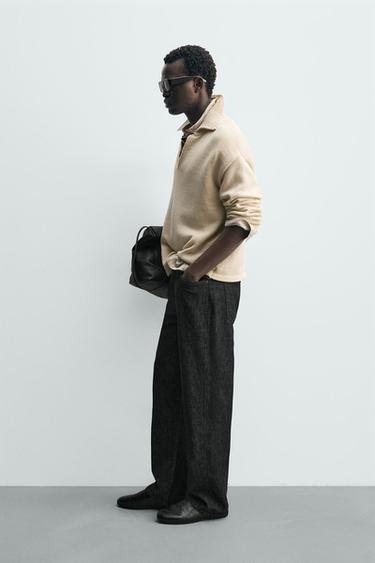 POLO EN MAILLE DE COTON - Écru de Zara - Image 3