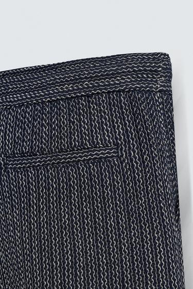 BERMUDA STRUCTURÉ JACQUARD - Bleu marine de Zara - Image 9