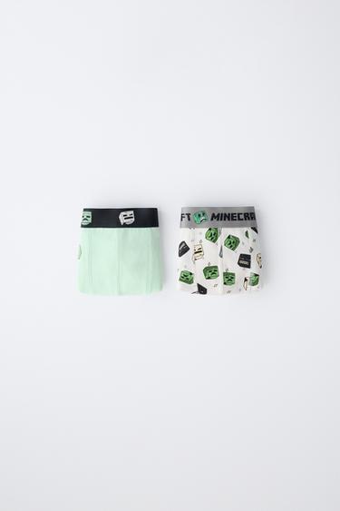 AGES 6-14 / PACK OF TWO MINECRAFT © MOJANG AB. ™ BOXERS - Green / Ecru by Zara - Image 0