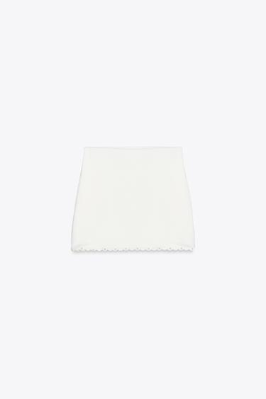 FAUX PEARL KNIT MINI SKIRT - Oyster-white by Zara - Image 4