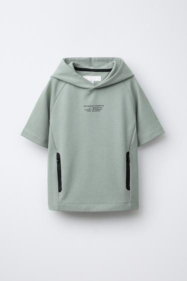 SPORTY ZIP-UP HOODIE - Light green by Zara