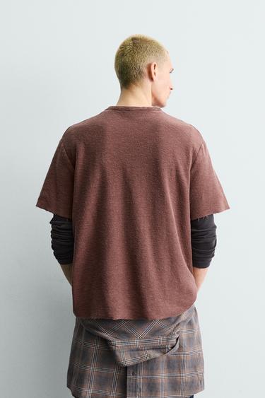 FADED KNIT T-SHIRT - Red by Zara - Image 2