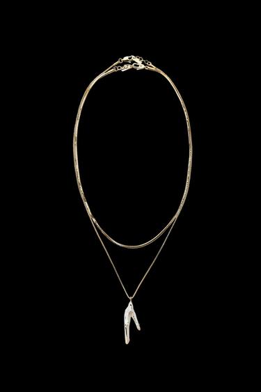 PACK OF 2 WATERPROOF CHAIN AND PEARL NECKLACES - Golden by Zara - Image 0