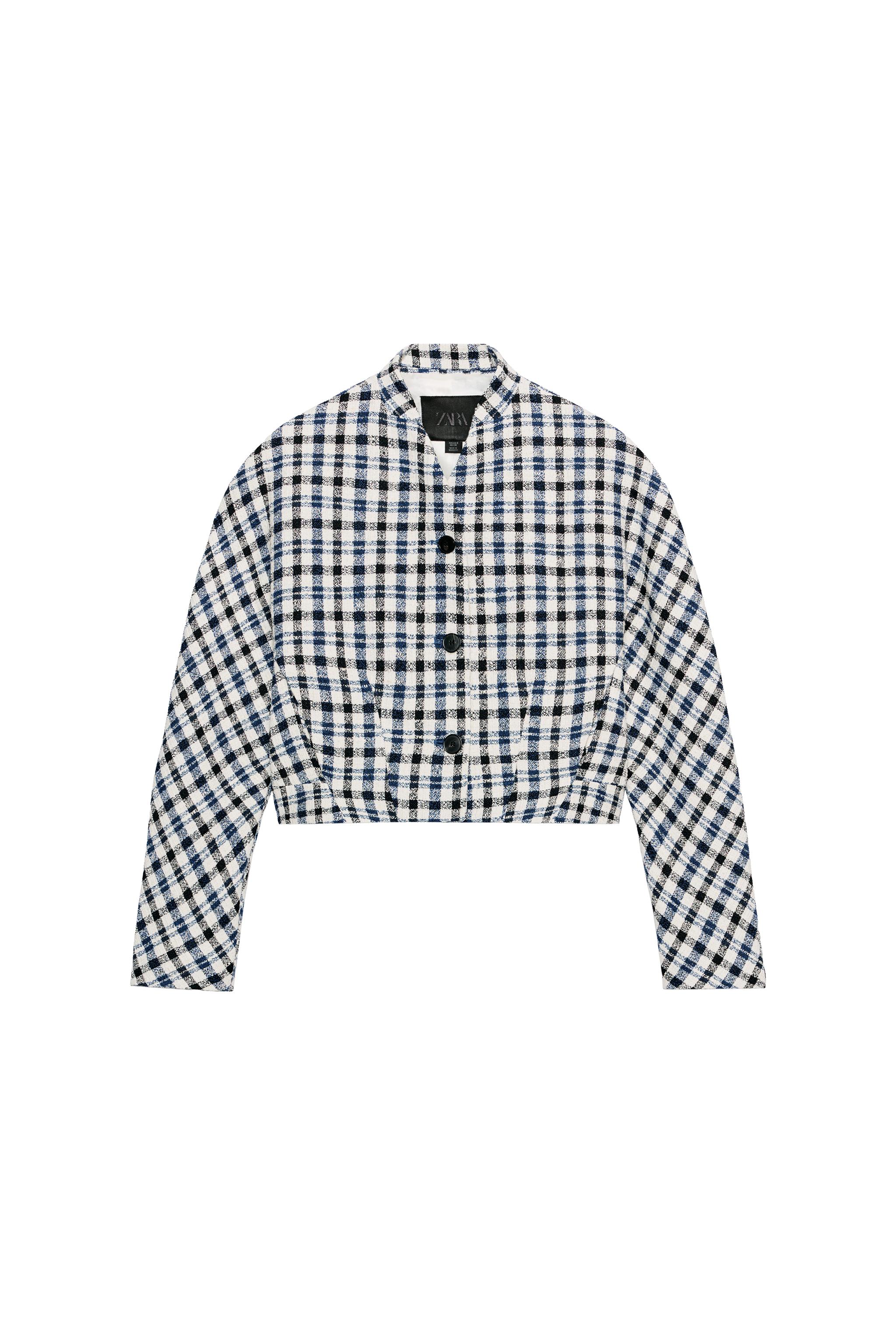 チェック柄ジャケット ZW COLLECTION - エクリュ/ブルー | ZARA Japan