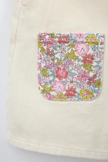 FLORAL TWILL DUNGAREES - Pink by Zara - Image 3