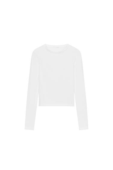 Zara 長袖 T 恤 - 白色