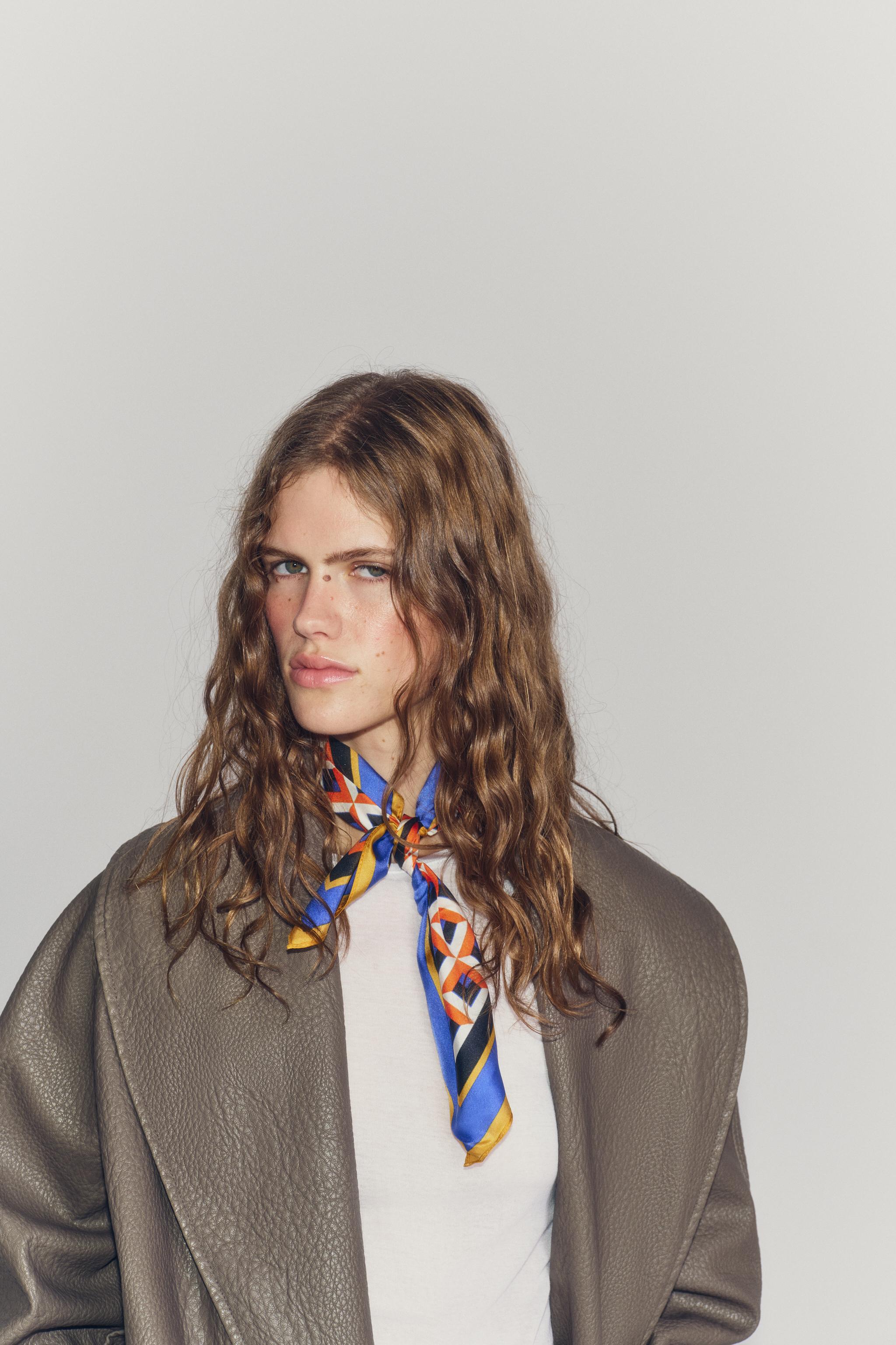 100% SILK PRINTED SCARF — Orange