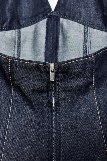 TRF HALTER DENIM DRESS - Dark indigo by Zara - Image 5